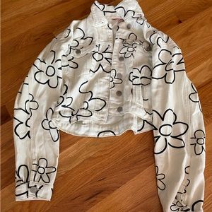 Never used floral jean jacket